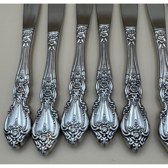 7 Oneida OCO WORDSWORTH Dinner Knives USA Glossy Stainless Steel Flatware - Picture 3 of 7